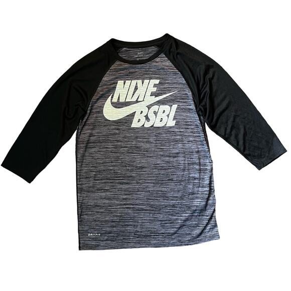 Nike Men's SM Baseball "BSBL" Raglan Graphic T-shirt - Picture 1 of 5